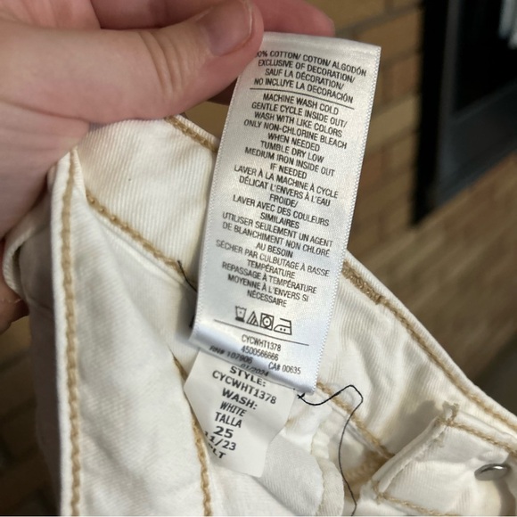 RTR HUDSON High-Rise Welt Pocket Cargo Wide Leg Jean White/Cream Women’s Size 25 - Picture 9 of 9